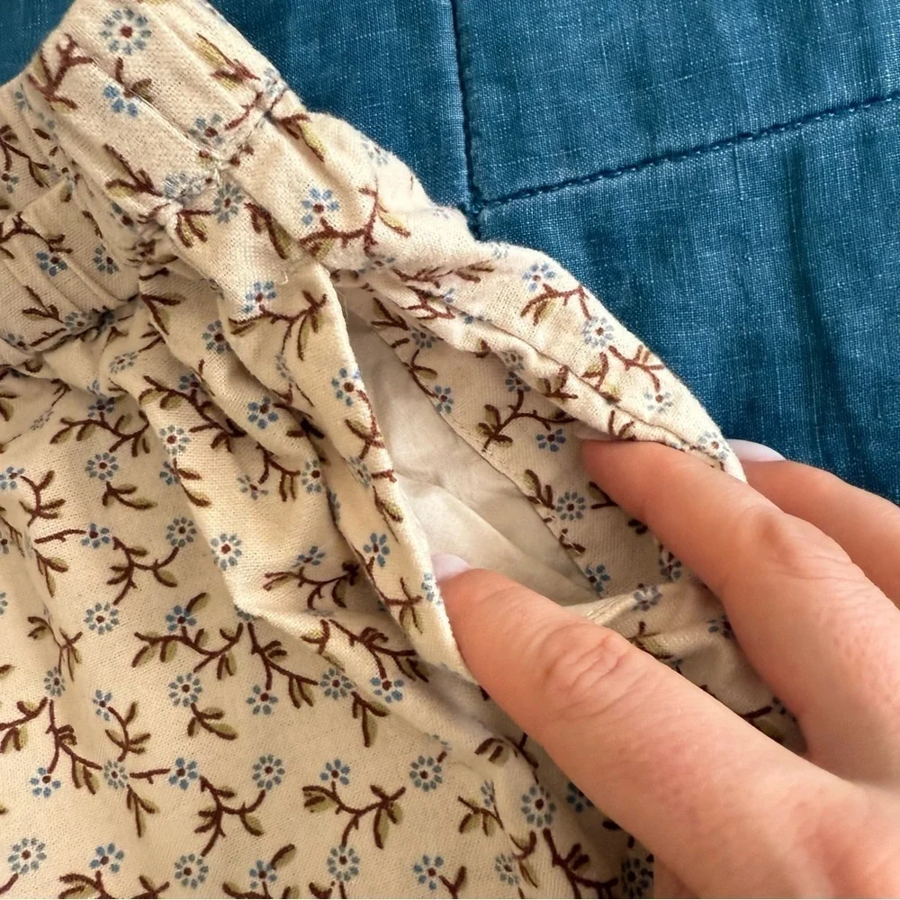 Madewell Flannel Floral Ruffle Pull-On High Rise Mini Skirt Size Medium